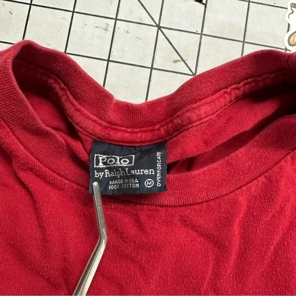 Polo Ralph Lauren VNTG made in USA sz medium spellout tee A51